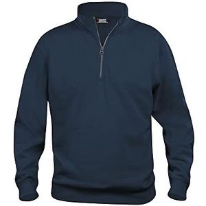 CLIQUE Sweatshirt met halve ritssluiting voor heren en dames, uniseks, basic, halve rits, polyester, zacht, wasbestendig, voor trekking, wandelen, reizen, vrije tijd, Blauw, XXL