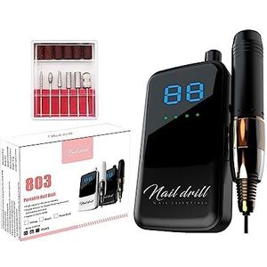 Elektrische nagelboor, 35000 RPM Nagelboormachine, Oplaadbare Elektrische Nagelpolijstmachine, Draagbaar LCD-scherm Nagelschuurmachine Professionele Manicuremachine Gemakkelijk te gebruiken, voor acry