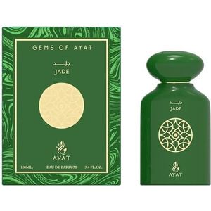 Ayat Parfum Eau de Parfum Gems of Ayat Jade, 100 ml, Arabische geur voor mannen en vrouwen, Oosterse Oud, gemaakt en ontworpen in Dubai, noten: roos, iris, vanille en patchouli