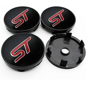 4 stuks Auto Hub Center Caps voor Ford ST Focus x 2 3 Kuga FIESTA MONDEO Wheel Center Cover Cap Velgen Protectors Accessoires,B-60MM