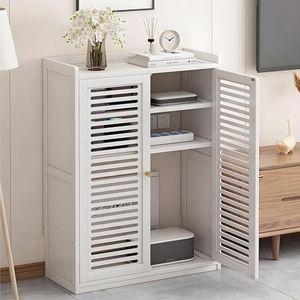 LIUWOPA WiFi-router verborgen doos en media-opbergkast - vrijstaande organizer met dubbeldeksplank voor thuis/kantoor - stijlvol zwart ontwerp (58,9 x 24,9 x 97 cm)