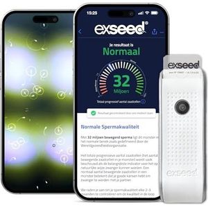 ExSeed Volledig Thuis Mannelijke Vruchtbaarheidstest - Spermatelling, Progressieve Beweging & Volume met Thuis Sperma Test in 15 Minuten met Nauwkeurige Resultaten Met Je Smartphone. Kit met 5 testen