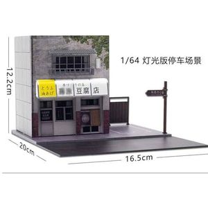 Simulatie parkeergarage 1:64 tofu winkel model parkeerplaats scène kamer simulatie legering model auto ornamenten simulatie scène model