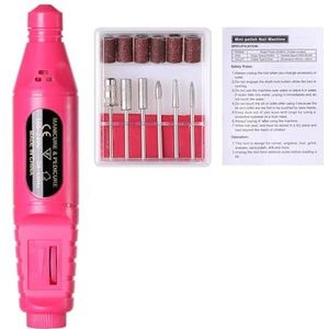 Professionele materiaal nagelboormachine elektrische nagelschuurmachine frees for manicure set gel polish remover gereedschap(Pink)