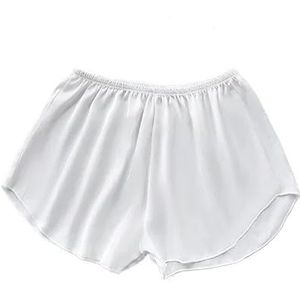 Ijszijde broeken, katoenen broeken, naadloze damesbroeken, kant for veiligheidsbroeken, zomer dames for veiligheidsbroeken (Color : White, Size : XL 65-80 kg)