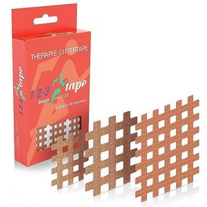 123Tape, 170 stuks roostertape, acupunctuurpleisters, mix box, 30 vellen beige, 10 vellen per maat (A&B & C)