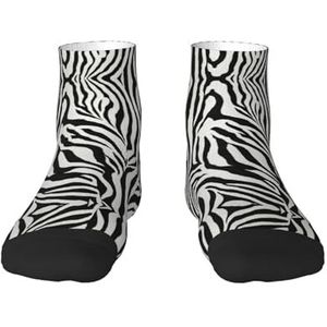 Veelzijdige sportsokken met zebraprint voor casual en sportkleding, geweldige pasvorm voor voetmaten 36-45, Zebra Print, Eén Maat