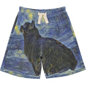 Shambhala Kat Korte broek voor jongens, uniseks, katoenen shorts voor peuters en baby's, casual zomersportshorts, Meerkleurig, 3 jaar