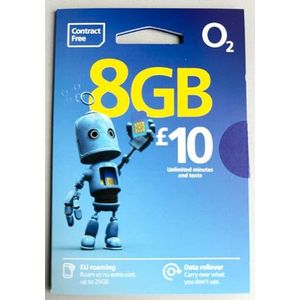 O2 Pay As You go sim-kaart, BIG BUNDLE 10-tarief - sims kunnen met elk O2-tarief worden gebruikt