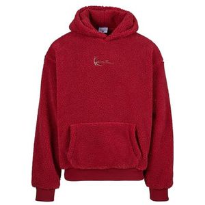 Karl Kani KK Metal Signature Teddy Os Hoodie voor heren, dark red, M Grote maten Tall
