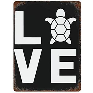 I Love Turtles creatief retro metalen tinnen bord vintage wanddecoratie retro kunst tinnen bord grappige decoraties voor thuis, bar, café, boerderij, kamer, metalen posters