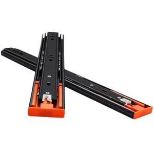 Ladegeleiders 15 cm - 50 cm roestvrijstalen ladegeleiders zachtsluitende laderailrail glijdende driedelige kast meubelhardware (kleur: koud-18 inch-demping)