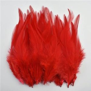 100 stks/partij mooie natuurlijke fazantveren voor ambachten 4-6 ""10-15 cm diy sieraden effen kleine gekleurde veer handwerken - rood