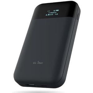 GL.iNet - GL-E750V2 (MUDI) - 4G LTE Draagbare WLAN-hotspot - Zwart - 7000 mAh