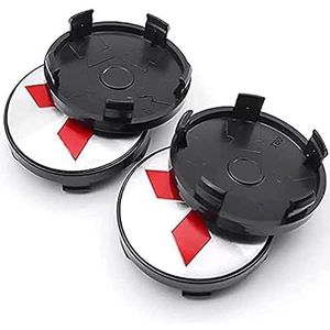 4 stuks auto wielnaafdoppen voor Mitsubishi Pajero Asex Outlander Eclipse Cross 60mm auto wieldoppen wieldoppen vervangende wieldoppen stickers A zilver