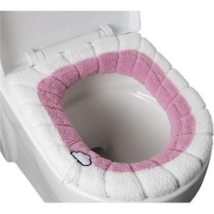 Toiletbrilverwarmer Toiletbrilhoeskussen Multicolor (Grijs)(Pink With Handle)