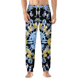 Tie Dye Patroon Heren Pyjama Broek Zachte Lounge Bottoms Lichtgewicht Slaapbroek