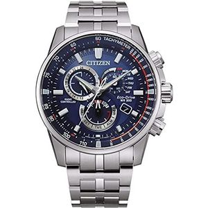 Citizen Promaster Sky Chronograaf Eco-Drive horloge voor heren, met roestvrijstalen armband, zilver, Eén maat, armband