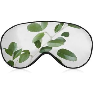 Wit natuurlijk groen takje slaapmasker, lichtblokkerend oogmasker, comfortabel en zacht, oogbedekking met elastiek, geschikt voor mannen en vrouwen, geschikt voor reizen en slapen