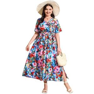 yk8fass Jurk met korte mouwen en print dh-8878, Roos 128cm, S