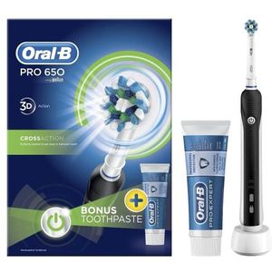 Braun Oral-B Pro 650 CrossAction Elektrische tandenborstel en etui, verpakking kan variëren, zwart