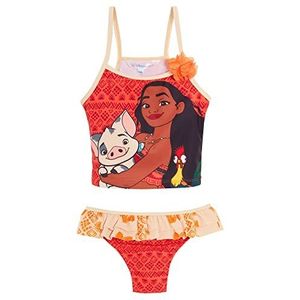 Disney Meisjes Moana Tankini Kids Tweedelige Deluxe Badmode Zwemmen Kostuum Zwembad Strand Badpak, Oranje, 4-5 jaar
