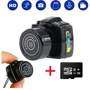 Actiecamera, Tiny Mini Camera HD Video Audio Recorder Webcam Y2000 Camcorder Kleine DV DVR Beveiliging Secret Nanny Auto Sport Micro Cam met Microfoon(Cam add 16g tf Card)