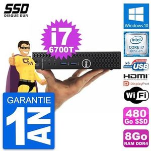 Dell Mini PC OptiPlex 3050 Micro i7-6700T RAM 8GB SSD 480GB HDMI Windows 10 WiFi (Refurbis)