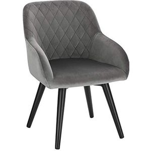 WOLTU Kinderstoel, zithoogte 29 cm, met rugleuning, armleuning, stoffen bekleding, zacht frame van metaal (grijs)