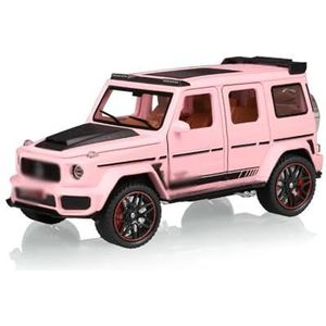 Legering Speelgoedauto 1/32 Schaal Lichtmetalen Diecast Off-road Voertuigen Auto Model Speelgoed Geluid Model Decoratie Geschenken (Color : Pink)