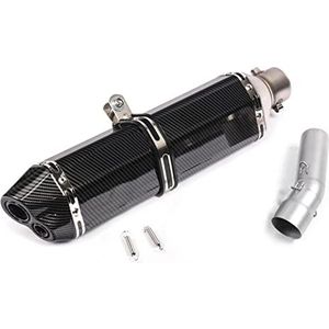 LFYEQZ Motorfiets Uitlaat Mid Pijp Link Buis Slip Op 470mm Uitlaat End Tips Voor B&MW Voor F650GS Voor F700GS Voor F800GS Voor F800GS ADV(D)