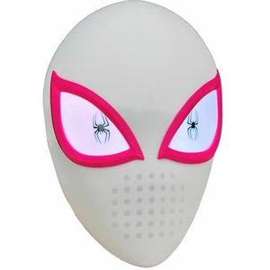 enttgo Moving Eyes Masker Superheld Rood Zwart Wit, Ringvormige Afstandsbediening Cosplay voor Halloween Verjaardag Kerstcadeau (Wit)