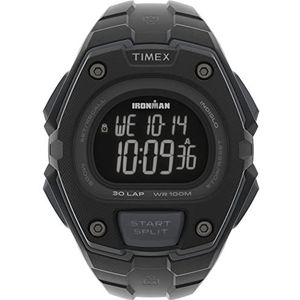 Timex Ironman Classic 30 Oversized 43mm horloge, Zwart/Negatief, Chronograaf