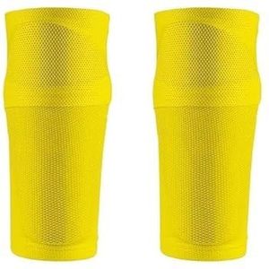 Premium zweetbestendige ademende panty's Sport Voetbal Kuitverwarmers Beschermende mouw Mouwen (Color : Yellow-only sleeves, Size : M)