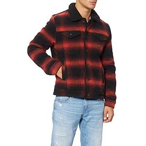 Superdry Highwayman Wool Sherpa Trucker Jacket voor heren, Redwood Ombre, L