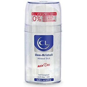 CL Deo Crystal Antitranspirant tegen sterk zweten - 100 g minerale stick voor de gevoelige huid - deodorant stick gaat meer dan een jaar mee - anti-transpirant voor heren en dames - deodorant mannen