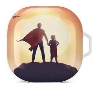 Happy Loving Family Earbuds Case Compatibel met Samsung Hard Shell Beschermhoes Wit-Stijl