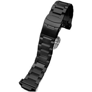 Retrofit massief roestvrijstalen horlogeband armband 16 mm geschikt for Casio-serie GBX100 GA100 GA110 DW5600 DW5000 M5610 herenhorlogeband (Color : A-black, Size : 16mm)