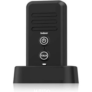Walkie-talkie, 0,5 mijl bereik Draadloze deurbellen Intercomsysteem Volume aanpassen Oplaadbare deurbelontvanger Waterdichte dop(Black Receiver)