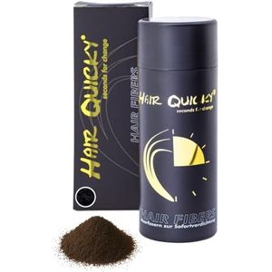 Hair Quicky® Premium Hair Fibers, shaar, direct effect bij geheime hoeken, gedeeltelijke gladheid, haaruitval en licht haar, voor mannen en vrouwen, natuurlijke keratine | 28 g | zwart bruin