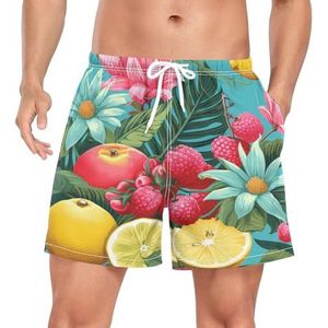 Wzzzsun Art Tropical Fruit Zomer Heren Zwembroek Board Shorts Sneldrogende Trunk met Zakken, Leuke mode, XXL
