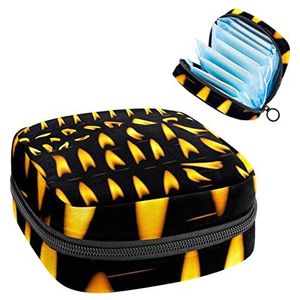 Candle Flame Fire Light Burn Periode Pouch Draagbaar,Tampon opbergtas voor maandverband, Meerkleurig, 4.7x6.6x6.6 in/12x17x17 cm