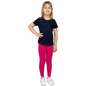 looksy Meisjes Katoenen Leggings Enkellang Zachte en Ademende Broek voor Kinderen Perfect voor School Dans Sport en Dagelijks Gebruik Verkrijgbaar in Klassieke en Heldere Kleuren, Amaranth, 98 cm