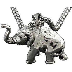 Geschenken voor mannen Massief roestvrijstalen olifant heren biker rocker hanger ketting ketting PE0123