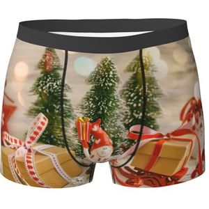 DEXNEL Heren ondergoed boxerslips zacht ademend ondergoed 1pack, kerstboom bal sterren, Zwart, XXL