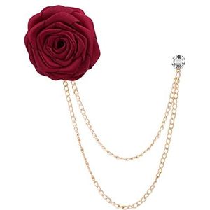 Broche Pins Koreaanse bruidegom bruiloft broches doek kunst handgemaakte rose bloem broche revers pin badge kwast ketting heren pak accessoires Broche (Size : Navy blue)