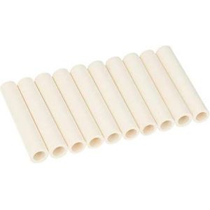 Lantelme 10 stuks afstandhouders, kunststof set 55 mm lengte Ø 10 mm, witte kunststof huls voor doe-het-zelvers, afstandhouders, voor bouwprojecten, modelbouw, reparaties, knutselwerk