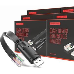 DriverGenius ConneXLink | USB Console Rollover Adapter - RJ45 Interface, Cross-Platform Compatibiliteit voor Windows 11, macOS 15, Netwerkbeheer en Apparaatfoutopsporing Tool (6 stuk/verpakking)