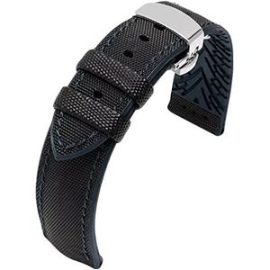 Horlogebandjes voor mannen en vrouwen, horlogeband 20 mm antislip slijtvaste nylon band met snelsluiting for duiksporten, kleur sluiting optioneel (Color : Black With Blue, Size : 20mm Rosegold Clas