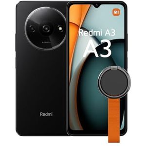 Xiaomi Redmi A3 Midnight Black-Smartphone-3+64 GB, MediaTek Helio G36,5000mAh (typ) batterij, AI dual camerasysteem, Glad 6.71 ""90 Hz Display (Britse versie+2 jaar garantie)